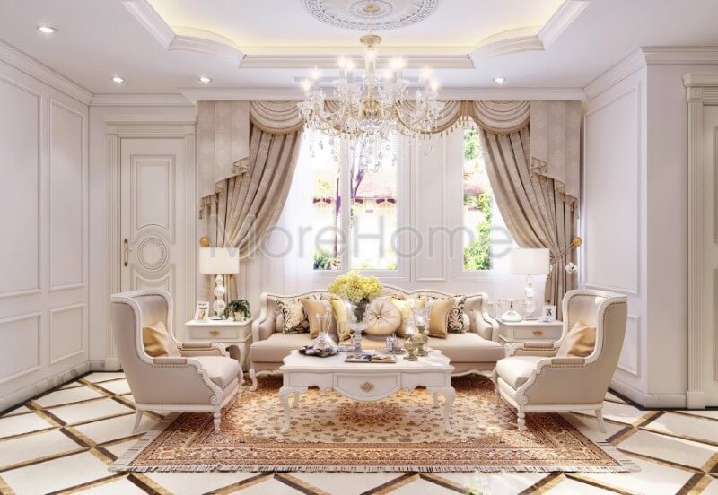 Sofa gỗ tự nhiên nhập khẩu phun sơn trắng cao cấp tạo nên sự sang trọng cũng như ấn tượng khó có thể rời mắt Mẫu sofa gỗ tự nhiên, gỗ óc chó đẹp